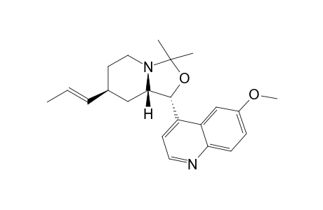 (4S)-(E)-Propenyl-(6S,7R)-(6-methoxyquinol-4-yl)-9,9-dimethyl-8-oxa-(1R)-azabicyclo[4.3.0]nonane [isopropylideneniquine]