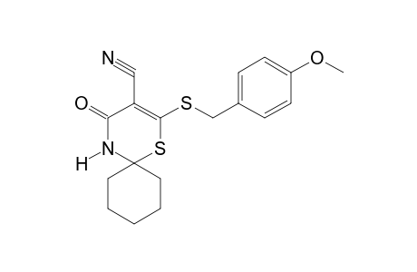 2-[(p-methoxybenzyl)thio]-4-oxo-1-thia-5-azaspiro[5.5]undec-2-ene-3-carbonitrile