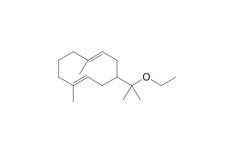 Trans,trans-.alpha.,.alpha.,1,4A-tetramethyl-3,8-cyclodecadiene-1-methanol ethyl ether