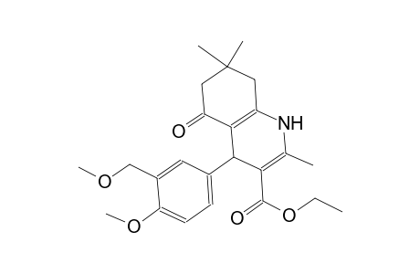 ethyl 4-[4-methoxy-3-(methoxymethyl)phenyl]-2,7,7-trimethyl-5-oxo-1,4,5,6,7,8-hexahydro-3-quinolinecarboxylate