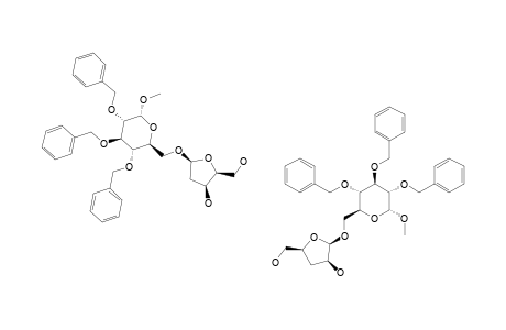 #76B+#77B;METHYL-6-O-(3-DEOXY-BETA-D-THREO-PENTOFURANOSYL)-2,3,4-TRI-O-BENZYL-ALPHA-D-GLUCOPYRANOSIDE+METHYL-6-O-(2-DEOXY-BETA-D-ERYTRHO-PENTOFURANOSYL)-2,3,4-