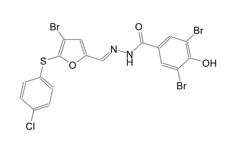 3,5-dibromo-N'-((E)-{4-bromo-5-[(4-chlorophenyl)sulfanyl]-2-furyl}methylidene)-4-hydroxybenzohydrazide