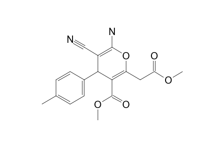 6-Amino-5-cyano-2-(2-keto-2-methoxy-ethyl)-4-(p-tolyl)-4H-pyran-3-carboxylic acid methyl ester