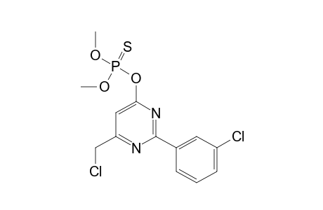 6-(chloromethyl)-2-(m-chlorophneyl)-4-pyrimidinol, O-ester with O,O-dimethyl phosphorothioate