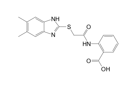 2-(([(5,6-Dimethyl-1H-benzimidazol-2-yl)sulfanyl]acetyl)amino)benzoic acid