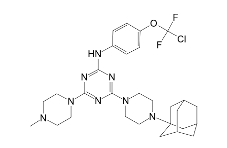 4-[4-(1-adamantyl)piperazin-1-yl]-N-[4-[chloranyl-bis(fluoranyl)methoxy]phenyl]-6-(4-methylpiperazin-1-yl)-1,3,5-triazin-2-amine