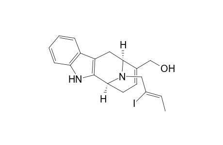 (6S,10S)-(-)-9-Hydroxymethyl-12-((Z)-2'-iodo-2'-butenyl)-6,7,10,11-tetrahydro-6,10-imino-5H-cycloocta[b]indole