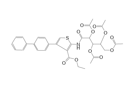 5-((4-([1,1'-biphenyl]-4-yl)-3-(ethoxycarbonyl)thiophen-2-yl)amino)-5-oxopentane-1,2,3,4-tetrayl tetraacetate