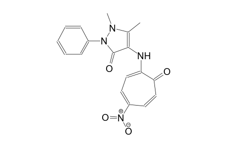1,5-dimethyl-4-[(4-nitro-7-oxo-1,3,5-cycloheptatrien-1-yl)amino]-2-phenyl-1,2-dihydro-3H-pyrazol-3-one