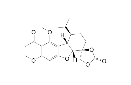 rac-(1R,4S,4aR,9bS)-8-Acetyl-7,9-dimethoxy-1-(1-methylethyl)-1,2,3,4,4a,9b-hexahydrodibenzofuran-4-spiro-4'-dioxoran-2'-one