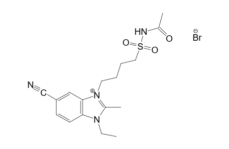 3-[4-(acetylsulfamoyl)butyl]-5-cyano-1-ethyl-2-methylbenzimidazolium bromide