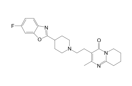 3-[2-[4-[6-FLUORO-1,3-BENZOXAZOL-2-YL]-PIPERIDIN-1-YL]-ETHYL]-2-METHYL-6,7,8,9-TETRAHYDRO-4-H-PYRIDO-[1.2-A]-PYRIMIDIN-4-ONE;ISOMER_1