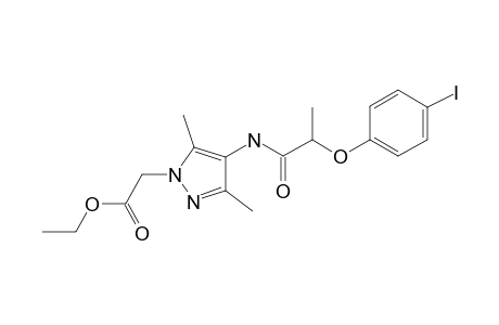 1H-Pyrazole-1-acetic acid, 4-[[2-(4-iodophenoxy)-1-oxopropyl]amino]-3,5-dimethyl-, ethyl ester