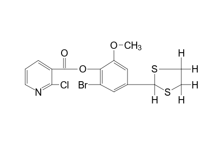 2-chloronicotinic acid, 2-bromo-4-(1,3-dithiolan-2-yl)-6-methoxyphenyl ester