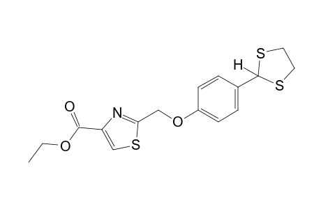 2-{[p-(1,3-dithiolan-2-yl)phenoxy]methyl}-4-thiazolecarboxylic acid, ethyl ester