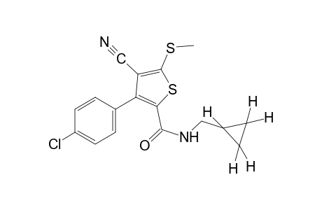 3-(p-chlorophenyl)-4-cyano-N-(cyclopropylmethyl)-5-(methylthio)-2-thiophenecarboxamide