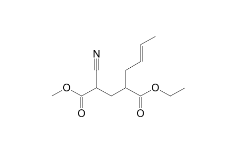 1-O-ethyl 5-O-methyl 2-[(E)-but-2-enyl]-4-cyanopentanedioate