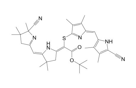 [5-(5-Cyano-3,4-dimethyl-1H-pyrrol-2-ylmethylene)-3,4-dimethyl-5H-pyrrol-2-ylthio][5-(5-cyano-4,4,5-trimethyl-4,5-dihydro-3H-pyrrol-2-ylmethylene)-4,4-dimethyl-pyrrolidene]acetic acid, tert.-butyl ester