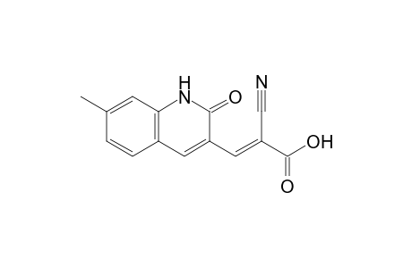 2-Propenoic acid, 2-cyano-3-(1,2-dihydro-7-methyl-2-oxo-3-quinolinyl)-, (E)-