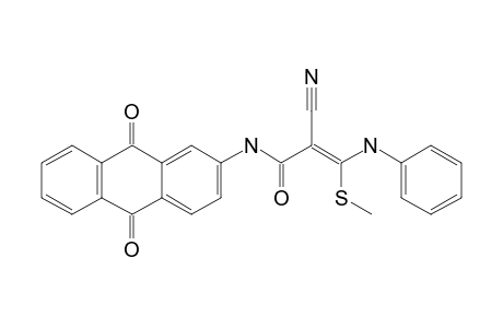 2-cyano-N-(9,10-dioxo-9,10-dihydro-anthracen-2-yl)-3-methylsulfanyl-3-phenylamino-acrylamide