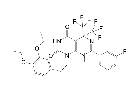1-[2-(3,4-diethoxyphenyl)ethyl]-7-(3-fluorophenyl)-5,5-bis(trifluoromethyl)-5,8-dihydropyrimido[4,5-d]pyrimidine-2,4(1H,3H)-dione