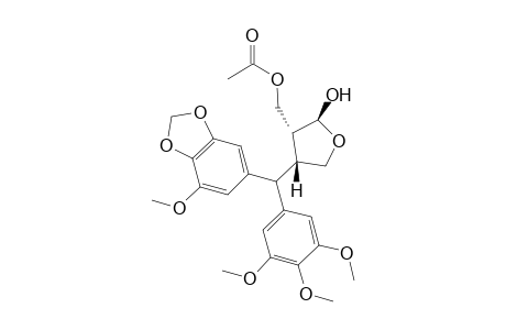 2,3-TRANS-3,4-CIS-3-ACETOXYMETHYL-4-[(5-METHOXY-3,4-METHYLENEDIOXYPHENYL)-(3,4,5-TRIMETHOXYPHENYL)-METHYL]-TETRAHYDROFURAN-2-OL