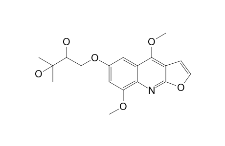 4,8-Dimethoxy-6-(2',3'-dihydroxy-3'-methylbutoxy)-furo[2,3-b]quinoline