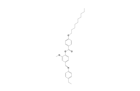 4-[N-(p-ethylphenyl)formimidoyl]-2-methoxyphenol, p-(decyloxy)benzoate (ester)