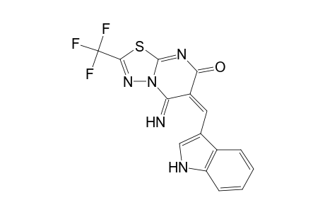 7H-[1,3,4]thiadiazolo[3,2-a]pyrimidin-7-one, 5,6-dihydro-5-imino-6-(1H-indol-3-ylmethylene)-2-(trifluoromethyl)-, (6E)-