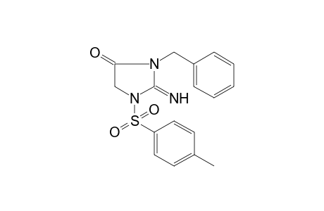 2-Azanylidene-1-(4-methylphenyl)sulfonyl-3-(phenylmethyl)imidazolidin-4-one