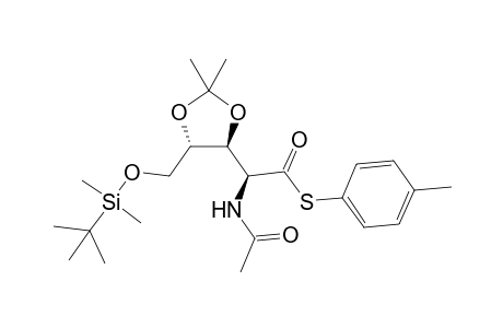 (2'S,4S,5S)-2,2-Dimethyl-5-[(tert-butyldimethylsilyloxy)methyl]-4-[2'-(4"-methylphenyl)thio]-1'-acetamido-2'-oxoethyl]-1,3-dioxolane