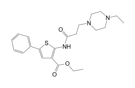 3-thiophenecarboxylic acid, 2-[[3-(4-ethyl-1-piperazinyl)-1-oxopropyl]amino]-5-phenyl-, ethyl ester