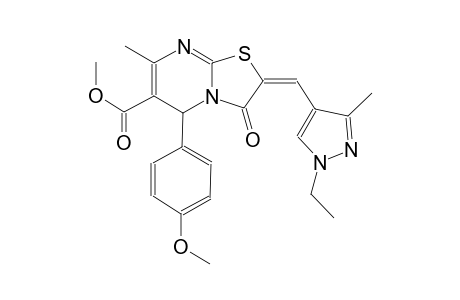 methyl (2E)-2-[(1-ethyl-3-methyl-1H-pyrazol-4-yl)methylene]-5-(4-methoxyphenyl)-7-methyl-3-oxo-2,3-dihydro-5H-[1,3]thiazolo[3,2-a]pyrimidine-6-carboxylate