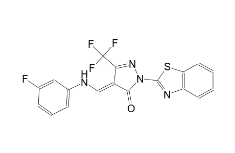 3H-pyrazol-3-one, 2-(2-benzothiazolyl)-4-[[(3-fluorophenyl)amino]methylene]-2,4-dihydro-5-(trifluoromethyl)-, (4E)-