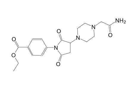 ethyl 4-{3-[4-(2-amino-2-oxoethyl)-1-piperazinyl]-2,5-dioxo-1-pyrrolidinyl}benzoate