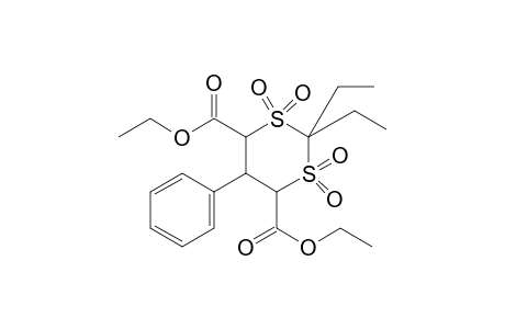 2,2-diethyl-5-phenyl-m-dithiane-4,6-dicarboxylic acid, diethyl ester, 1,1,3,3-tetraoxide