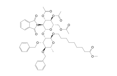 8-METHOXYCARBONYLOCTYL-2-O-(3,4,6-TRI-O-ACETYL-2-DEOXY-2-PHTHALIMIDO-BETA-D-GLUCOPYRANOSYL)-3,4-DI-O-BENZYL-ALPHA-L-RHAMNOPYRANOSIDE