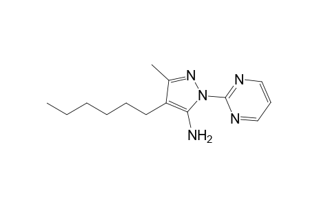 1H-Pyrazol-5-amine, 4-hexyl-3-methyl-1-(2-pyrimidinyl)-