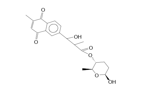 2-METHYL-6-[2-(4-AMICETOPYRANOSYLCARBONYL)-1-HYDROXYPROPYL]-1,4-NAPHTHOQUINONE;BETA-ANOMER