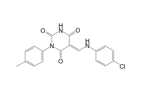(5E)-5-[(4-Chloroanilino)methylene]-1-(4-methylphenyl)-2,4,6(1H,3H,5H)-pyrimidinetrione