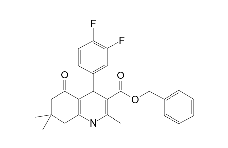 (phenylmethyl) 4-[3,4-bis(fluoranyl)phenyl]-2,7,7-trimethyl-5-oxidanylidene-1,4,6,8-tetrahydroquinoline-3-carboxylate