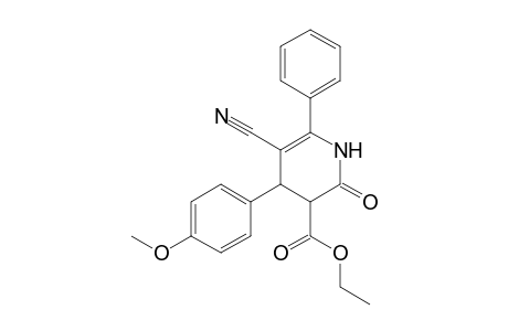 5-Cyano-1,2,3,4-tetrahydro-4-(4-methoxy-phenyl)- 2-oxo-6-phenyl-pyridine-3-carboxylic acid, ethyl ester