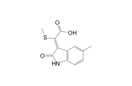 (2Z)-2-(1,2-Dihydro-5-methyl-2-oxo-3H-indol-3-ylidene)-2-(methylsulfanyl)ethanoic acid