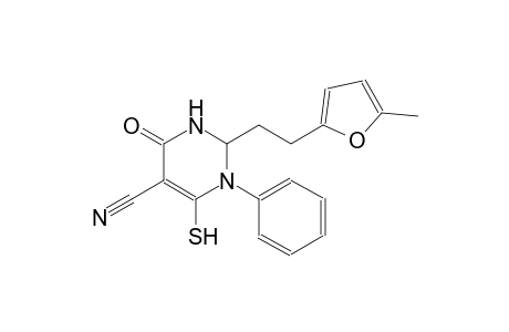 5-pyrimidinecarbonitrile, 1,2,3,4-tetrahydro-6-mercapto-2-[2-(5-methyl-2-furanyl)ethyl]-4-oxo-1-phenyl-