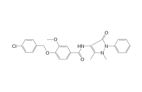 4-(4-Chlorobenzyl)oxy-N-(3-keto-1,5-dimethyl-2-phenyl-3-pyrazolin-4-yl)-3-methoxy-benzamide