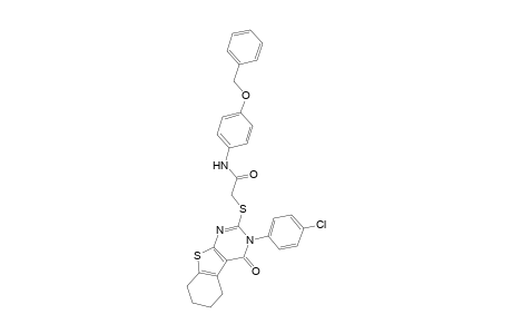 N-[4-(benzyloxy)phenyl]-2-{[3-(4-chlorophenyl)-4-oxo-3,4,5,6,7,8-hexahydro[1]benzothieno[2,3-d]pyrimidin-2-yl]sulfanyl}acetamide