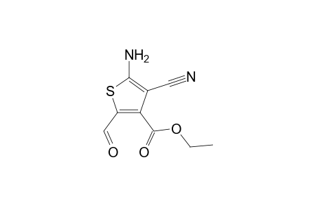 3-Thiophenecarboxylic acid, 5-amino-4-cyano-2-formyl-, ethyl ester