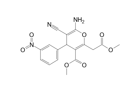 6-Amino-5-cyano-2-(2-keto-2-methoxy-ethyl)-4-(3-nitrophenyl)-4H-pyran-3-carboxylic acid methyl ester