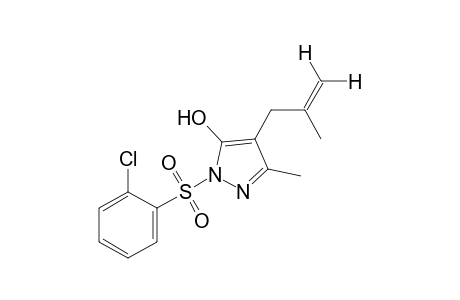 1-[(o-chlorophenyl)sulfonyl]-3-methyl-4-(2-methylallyl)pyrazol-5-ol