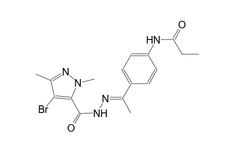 N-(4-{(1E)-N-[(4-bromo-1,3-dimethyl-1H-pyrazol-5-yl)carbonyl]ethanehydrazonoyl}phenyl)propanamide